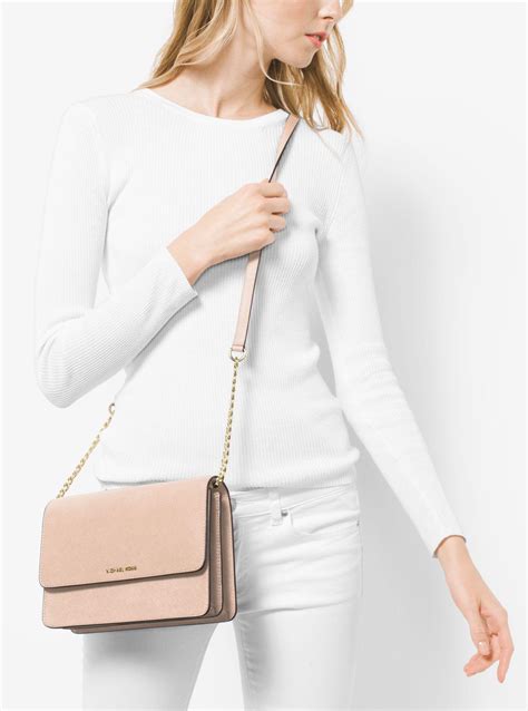 michael kors daniela large crossbody leather soft pink|daniella crossbody.